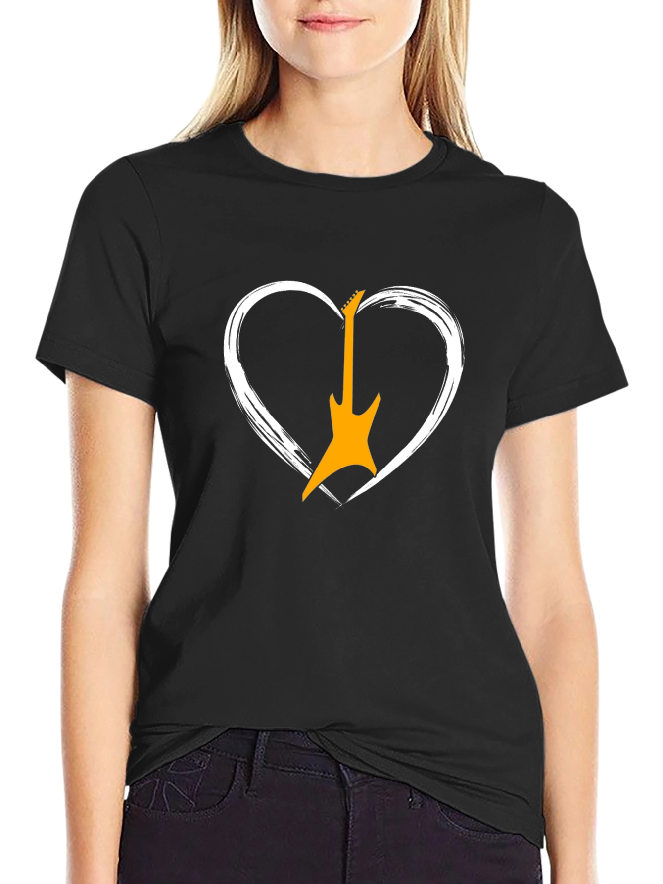 Guitar Heart Graphic Tee - Rocker Style