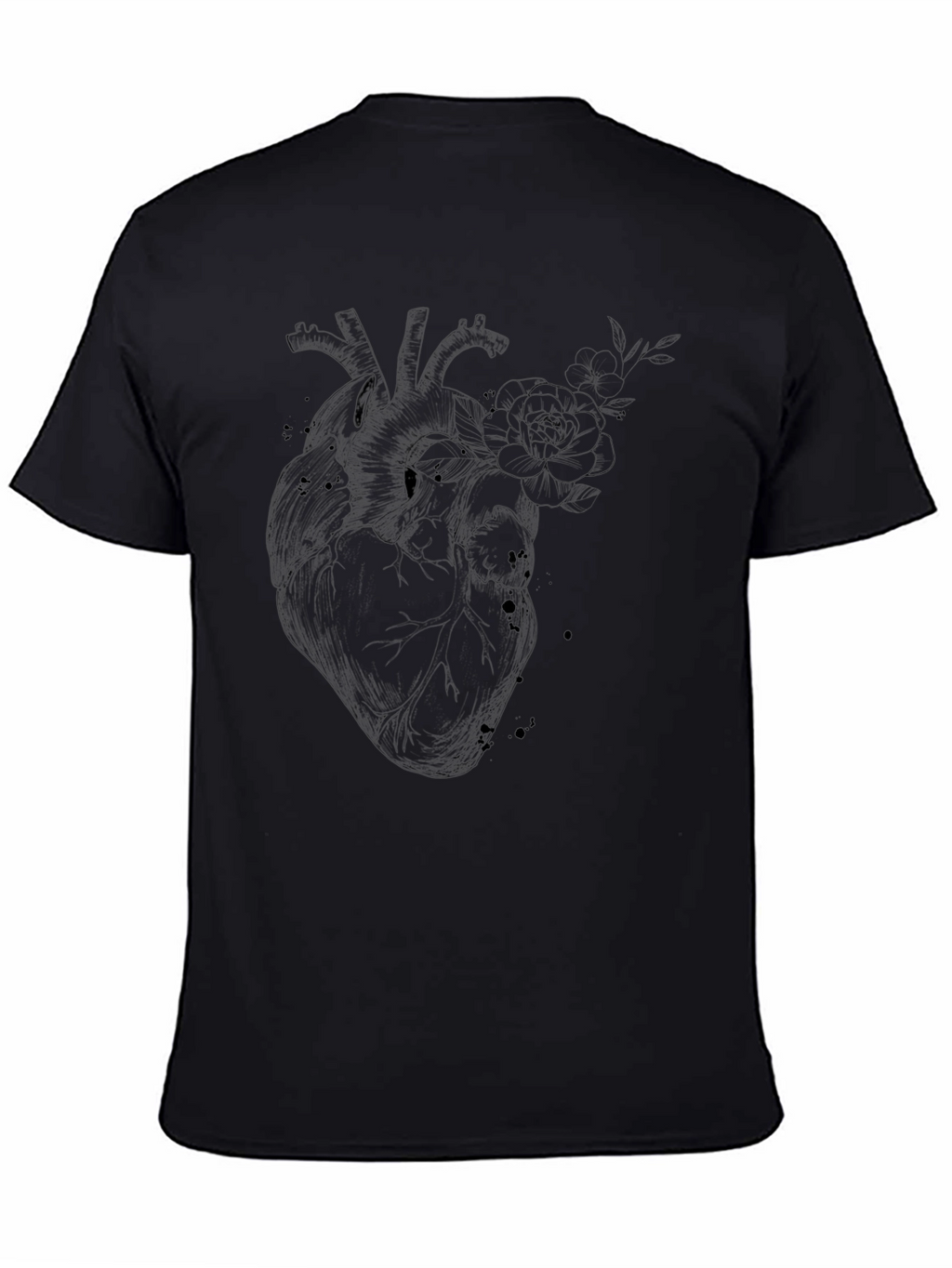Anatomical Heart Floral T-Shirt - Gothic Style