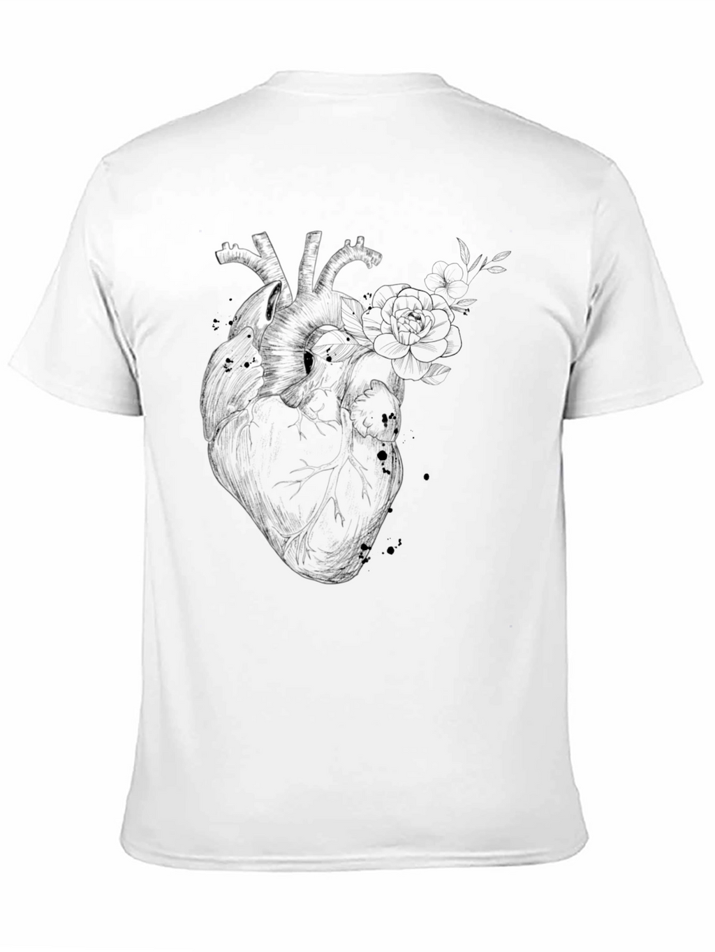 Anatomical Heart Floral T-Shirt - Gothic Style