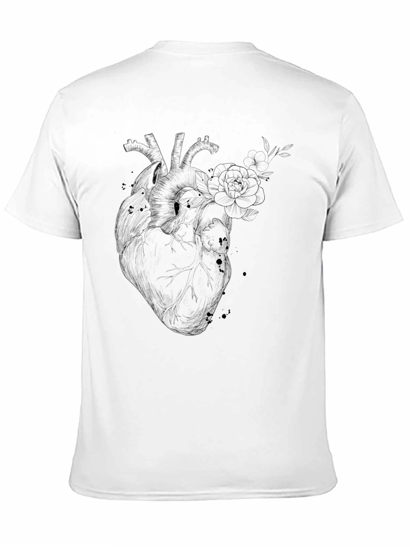 Anatomical Heart Floral T-Shirt - Gothic Style