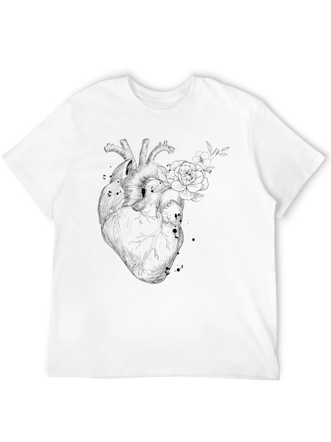 Anatomical Heart Floral T-Shirt - Gothic Style