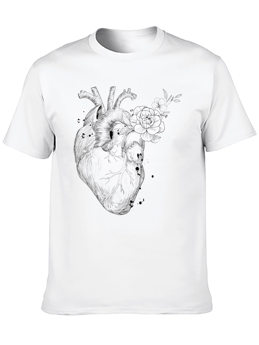 Anatomical Heart Floral T-Shirt - Gothic Style