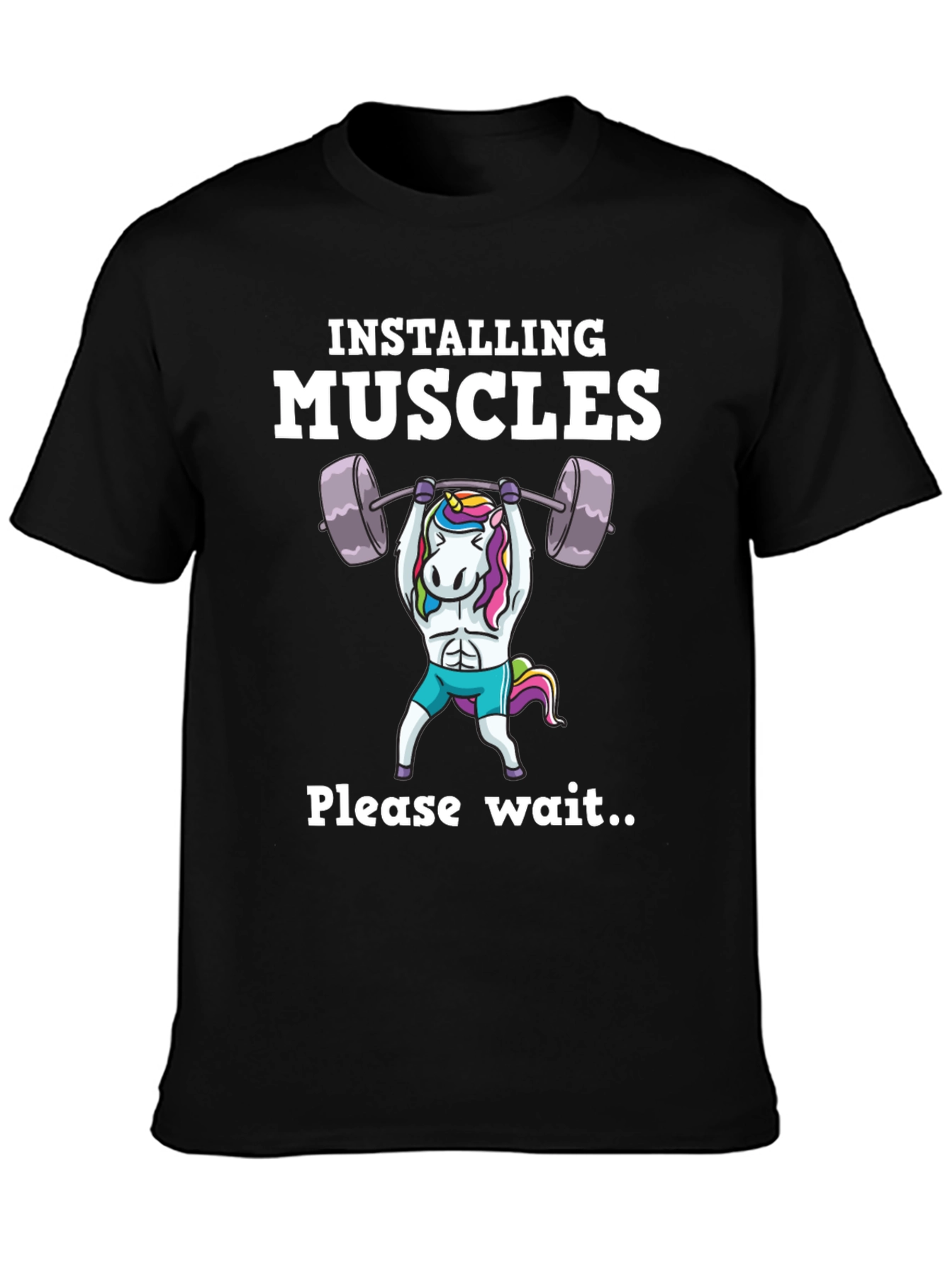 Funny Unicorn Muscle Building T-Shirt Gym Workout