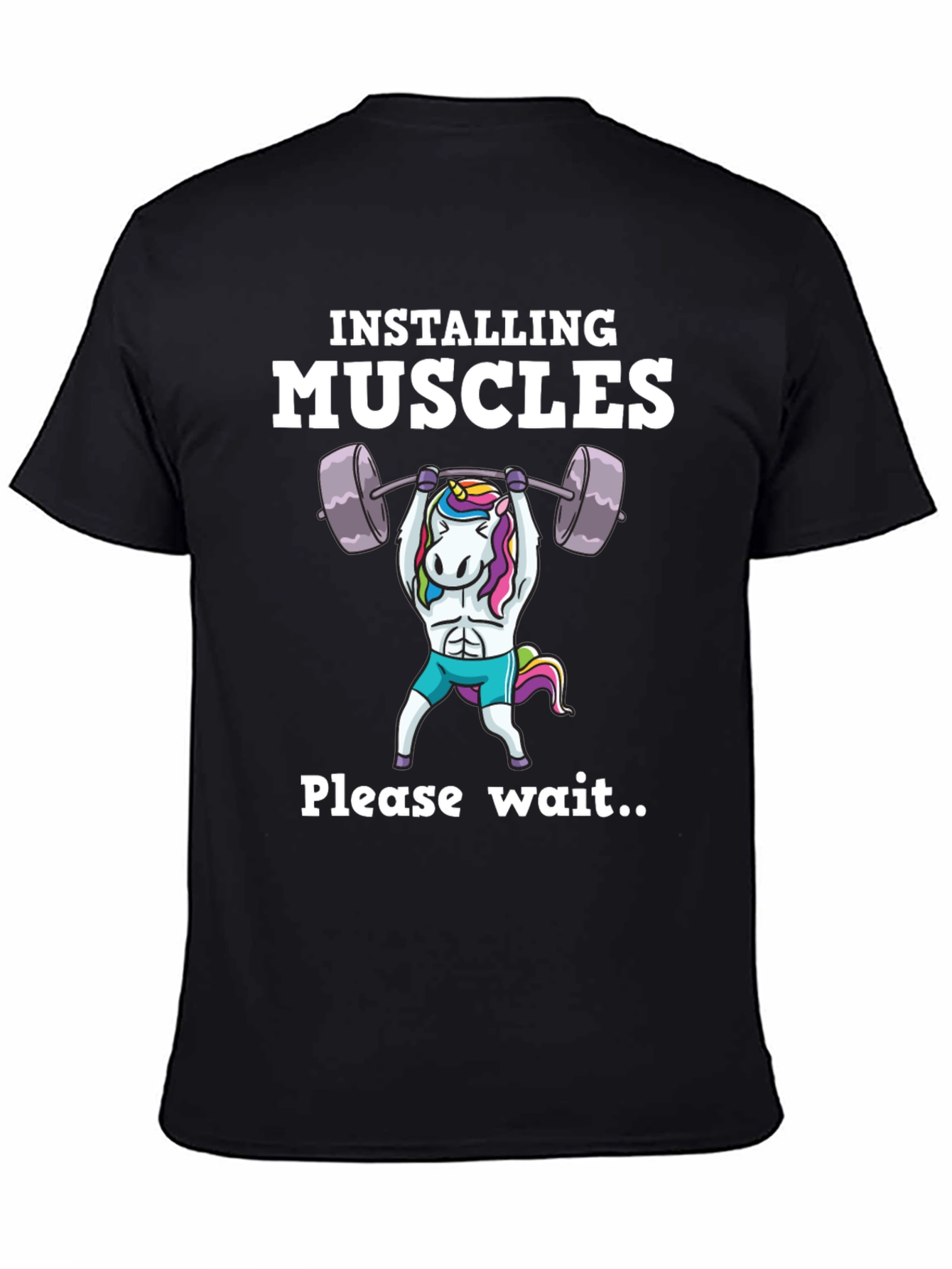 Funny Unicorn Muscle Building T-Shirt Gym Workout