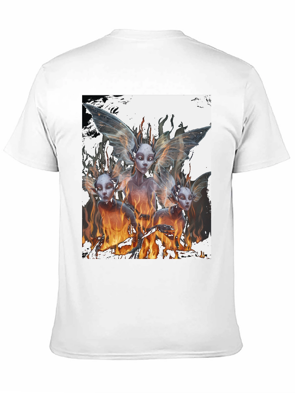 Fiery Fairy Graphic Tee - Black Cotton T-Shirt