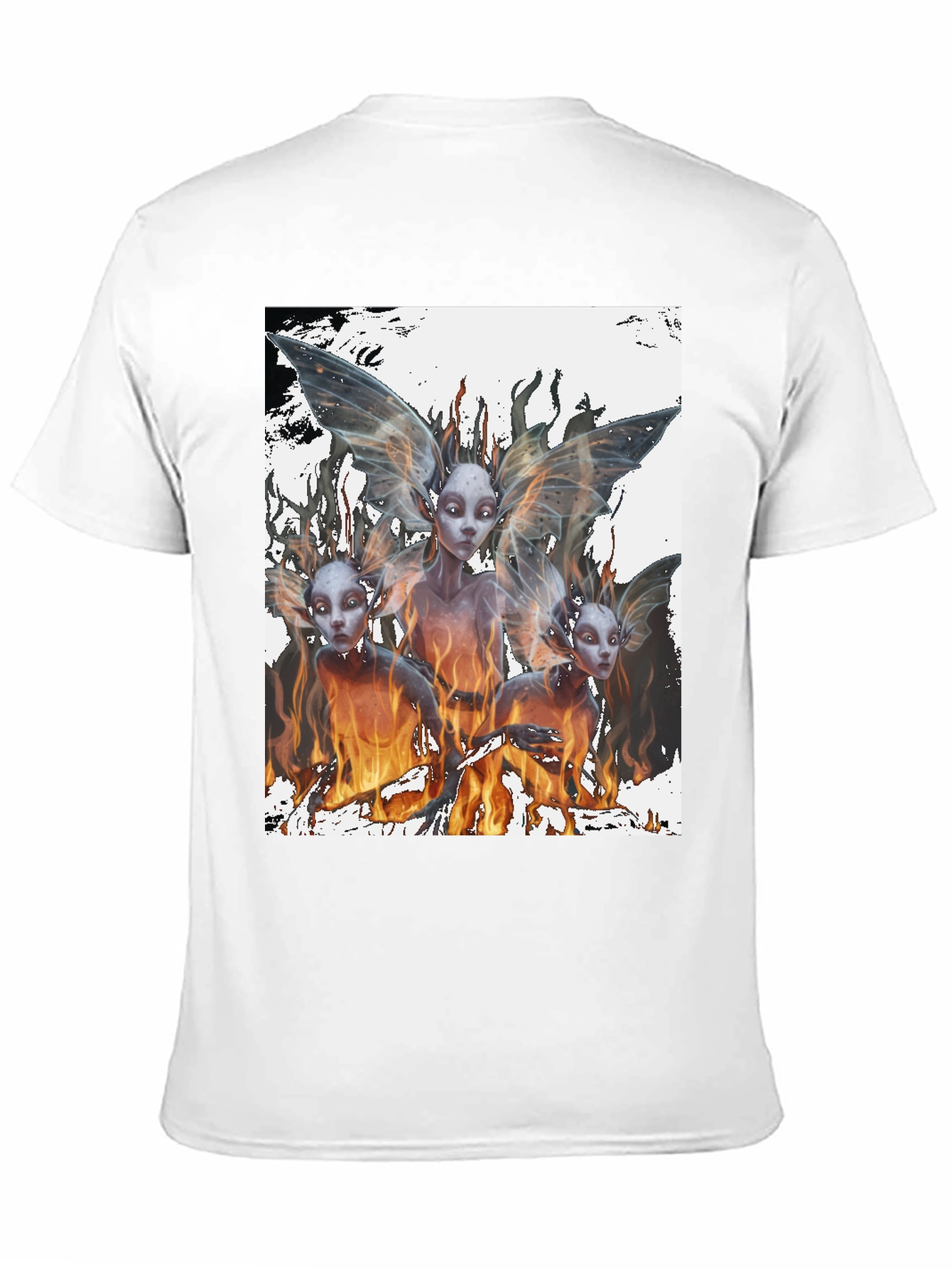 Fiery Fairy Graphic Tee - Black Cotton T-Shirt