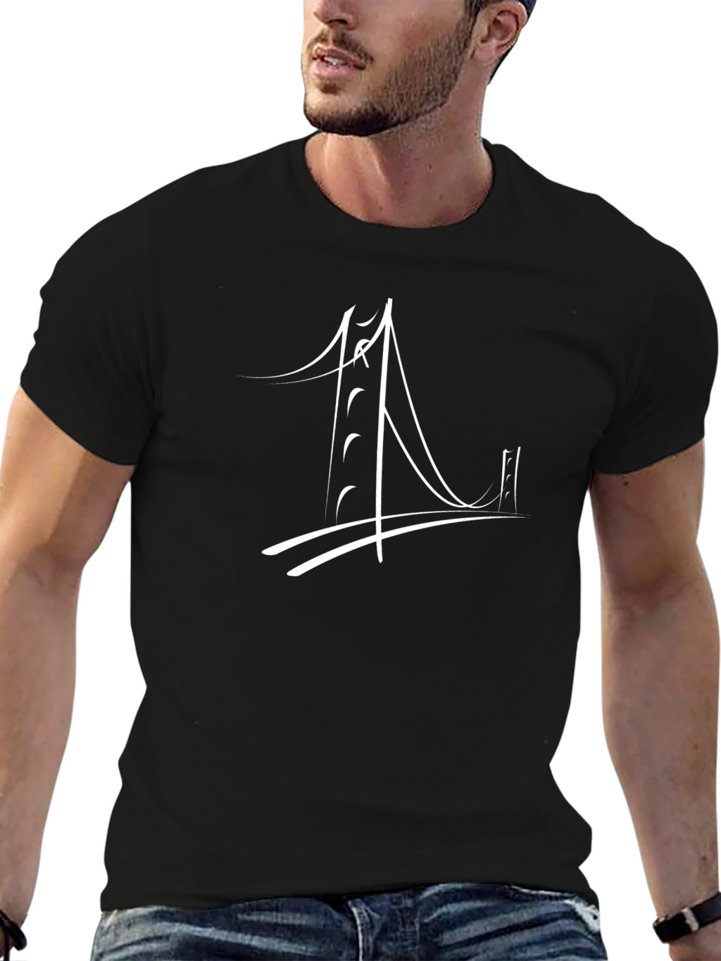 Abstract Bridge Graphic T-Shirt