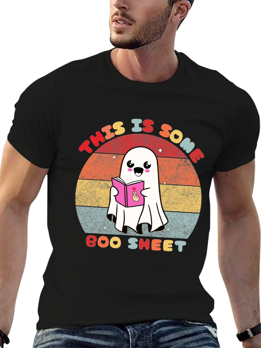 Funny Ghost Reading T-Shirt - Boo Sheet