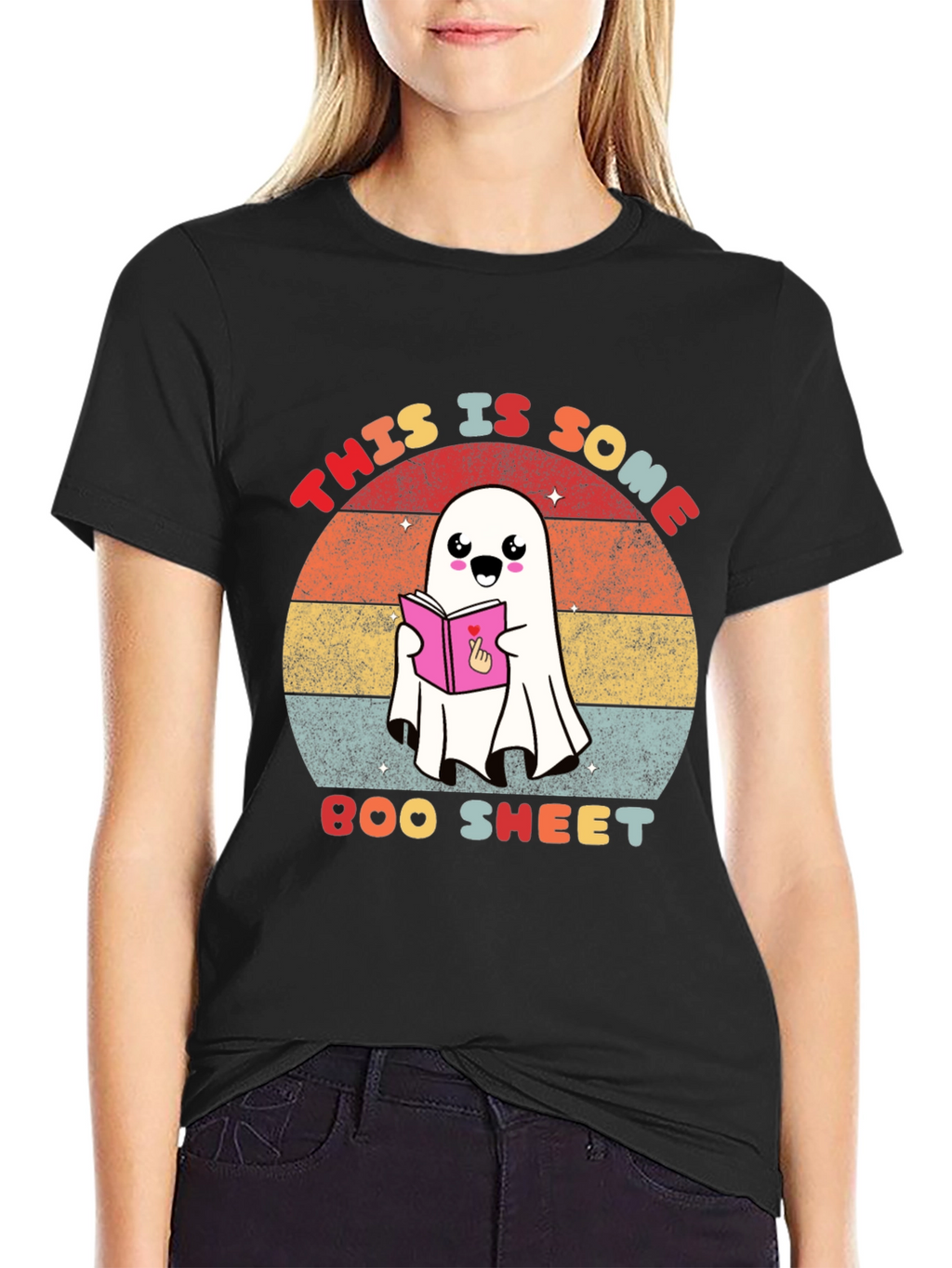 Funny Ghost Reading T-Shirt - Boo Sheet