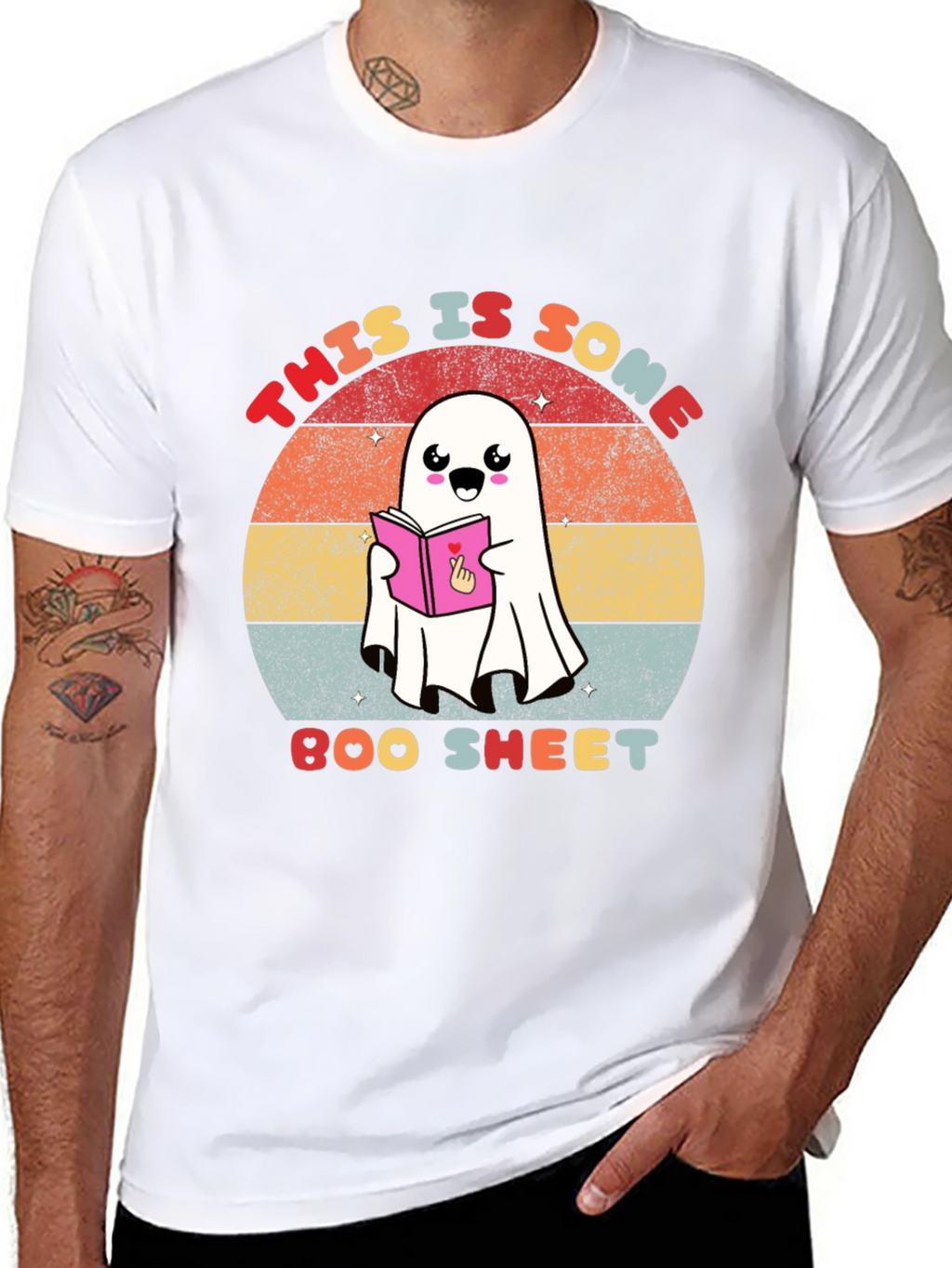 Funny Ghost Reading T-Shirt - Boo Sheet
