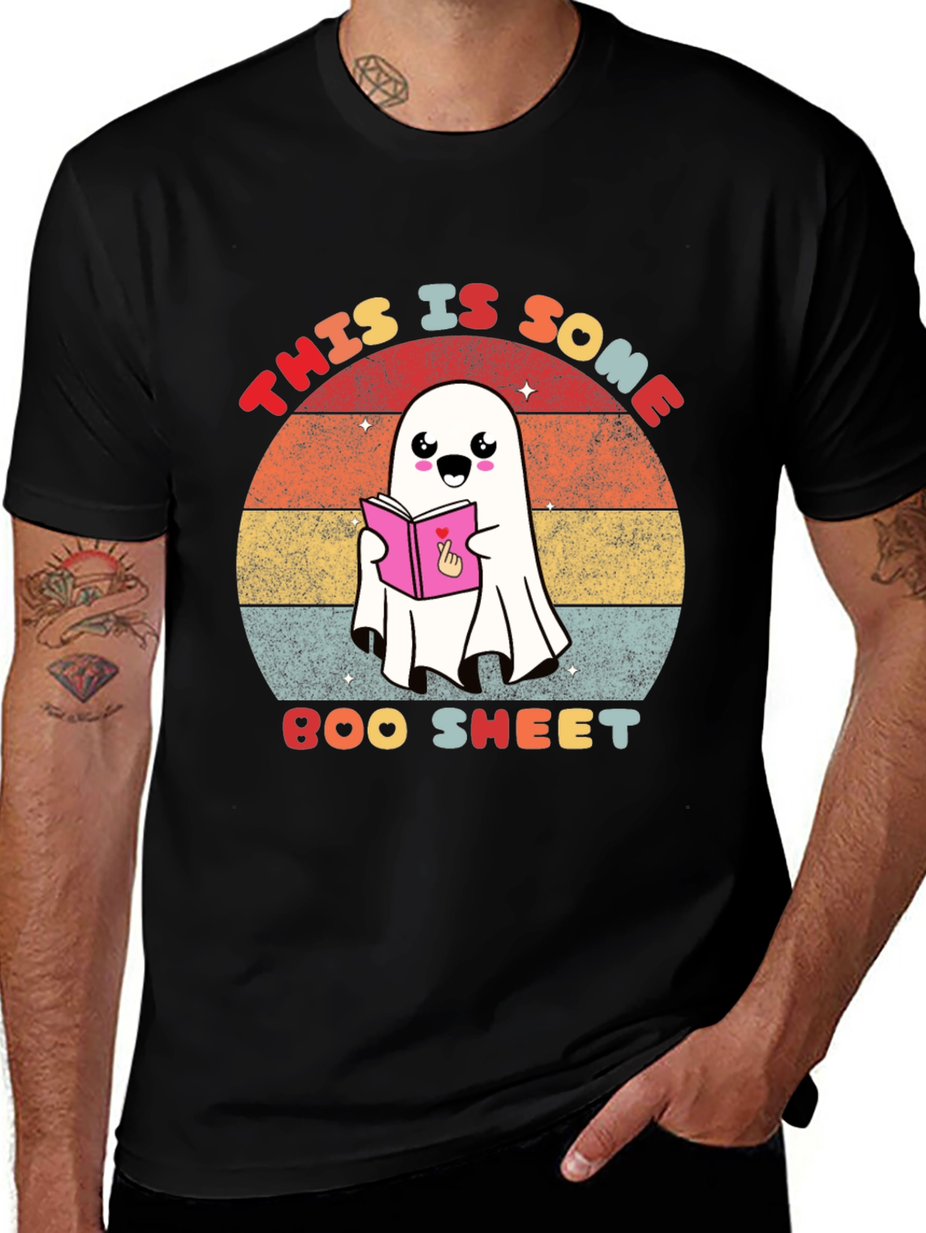 Funny Ghost Reading T-Shirt - Boo Sheet