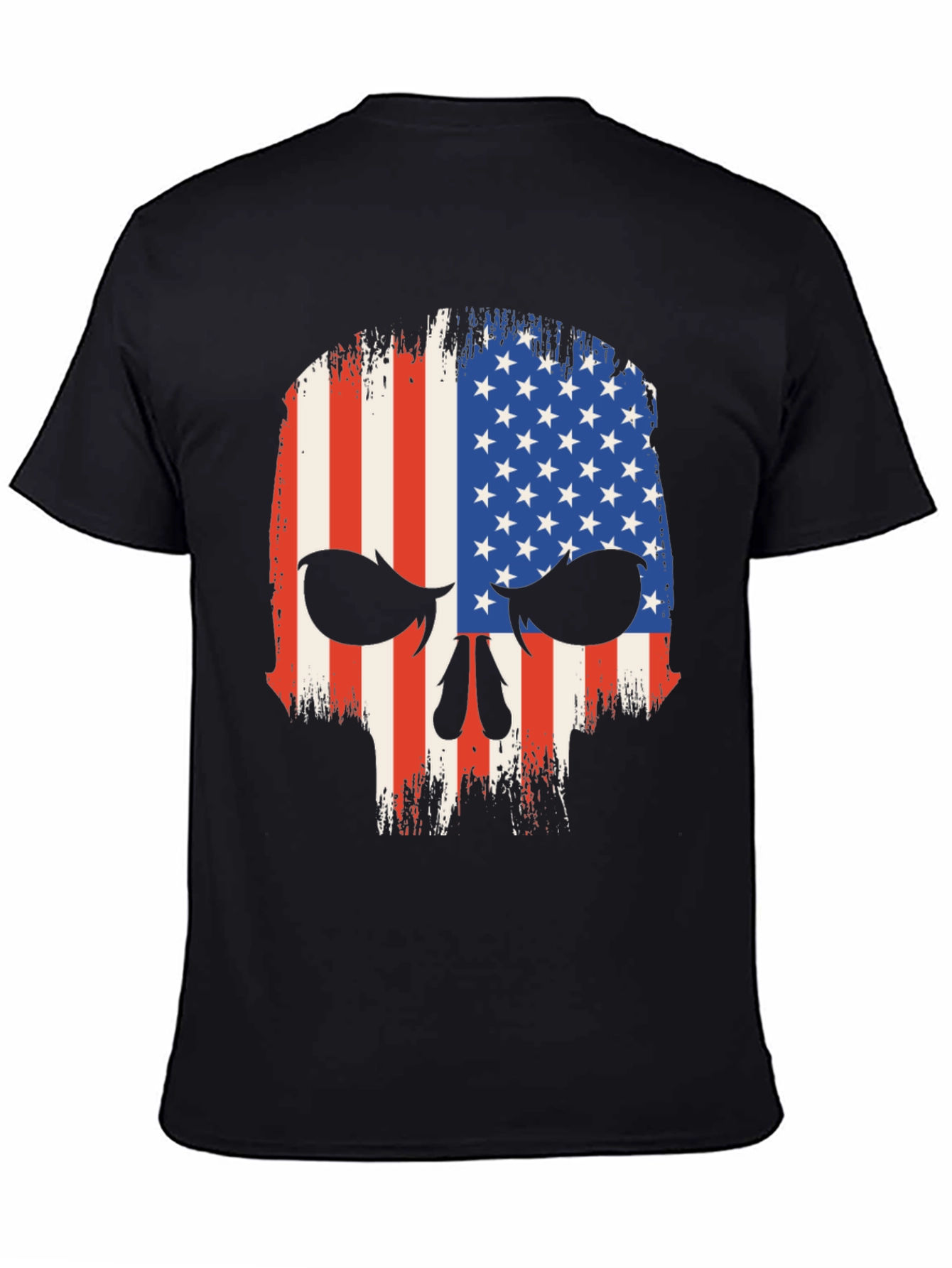 American Flag Skull Graphic T-Shirt