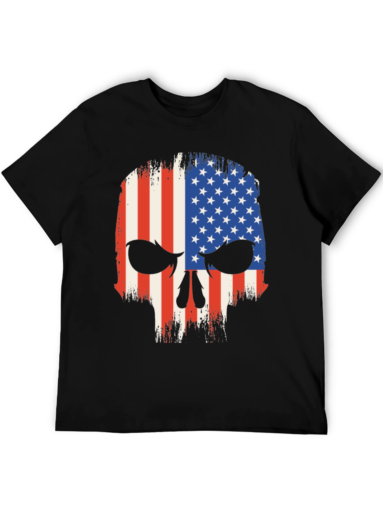 American Flag Skull Graphic T-Shirt