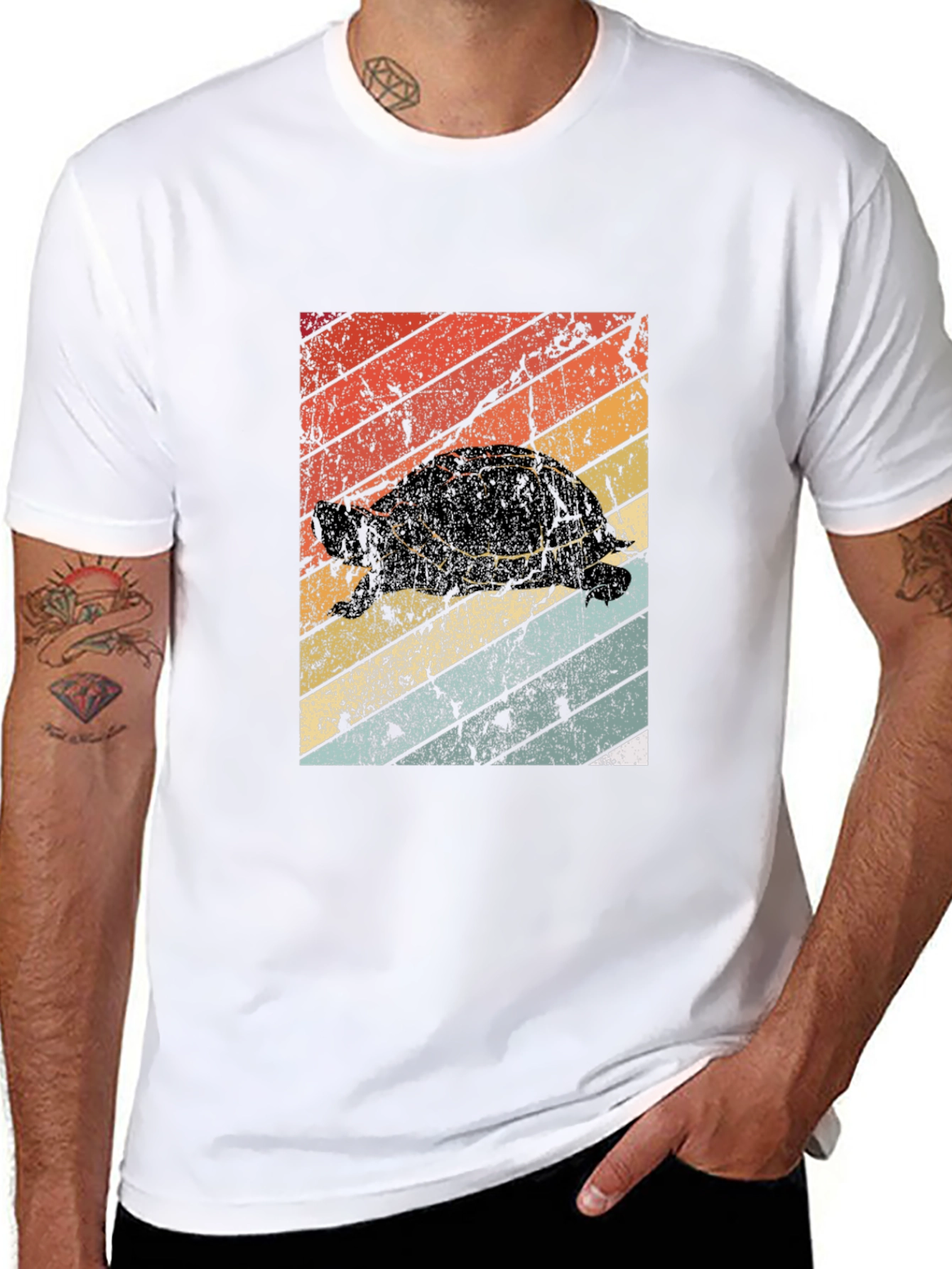 Retro Turtle Graphic Tee - Vintage Style T-Shirt