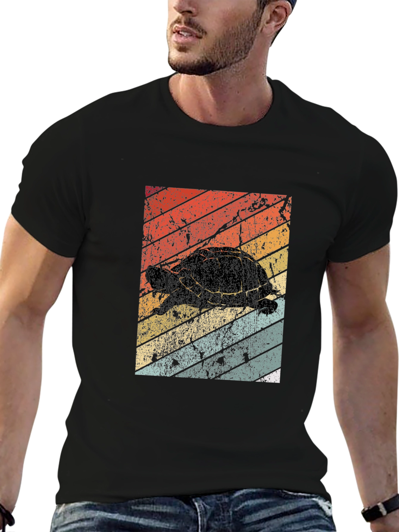 Retro Turtle Graphic Tee - Vintage Style T-Shirt