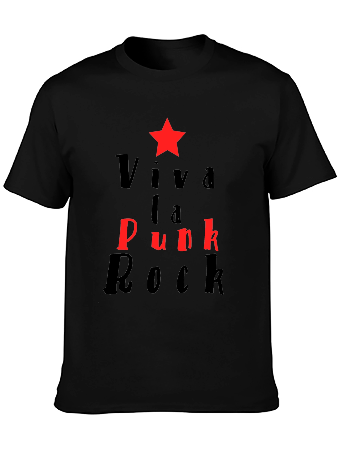 Viva La Punk Rock Graphic Tee - Stylish Black T-Shirt