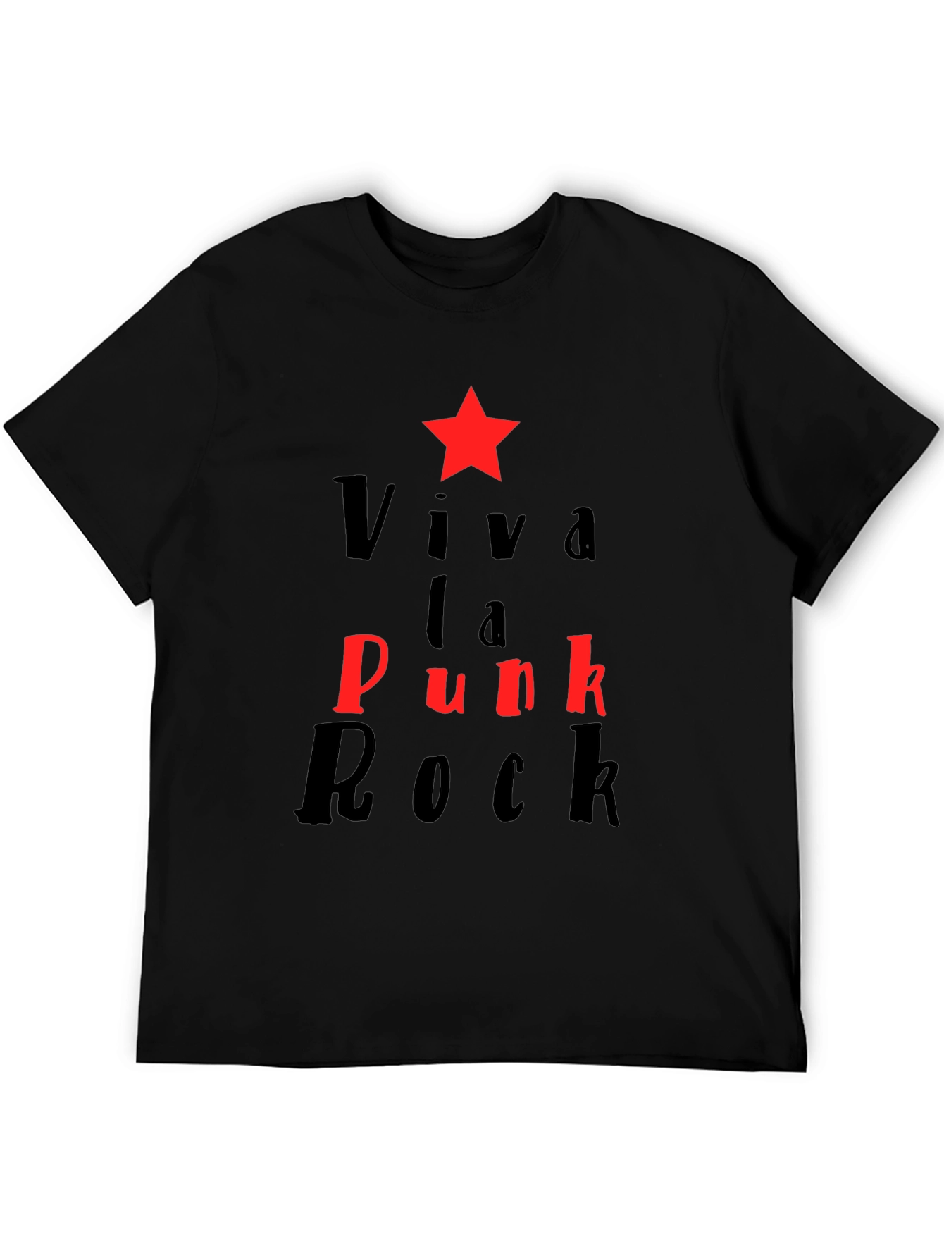 Viva La Punk Rock Graphic Tee - Stylish Black T-Shirt