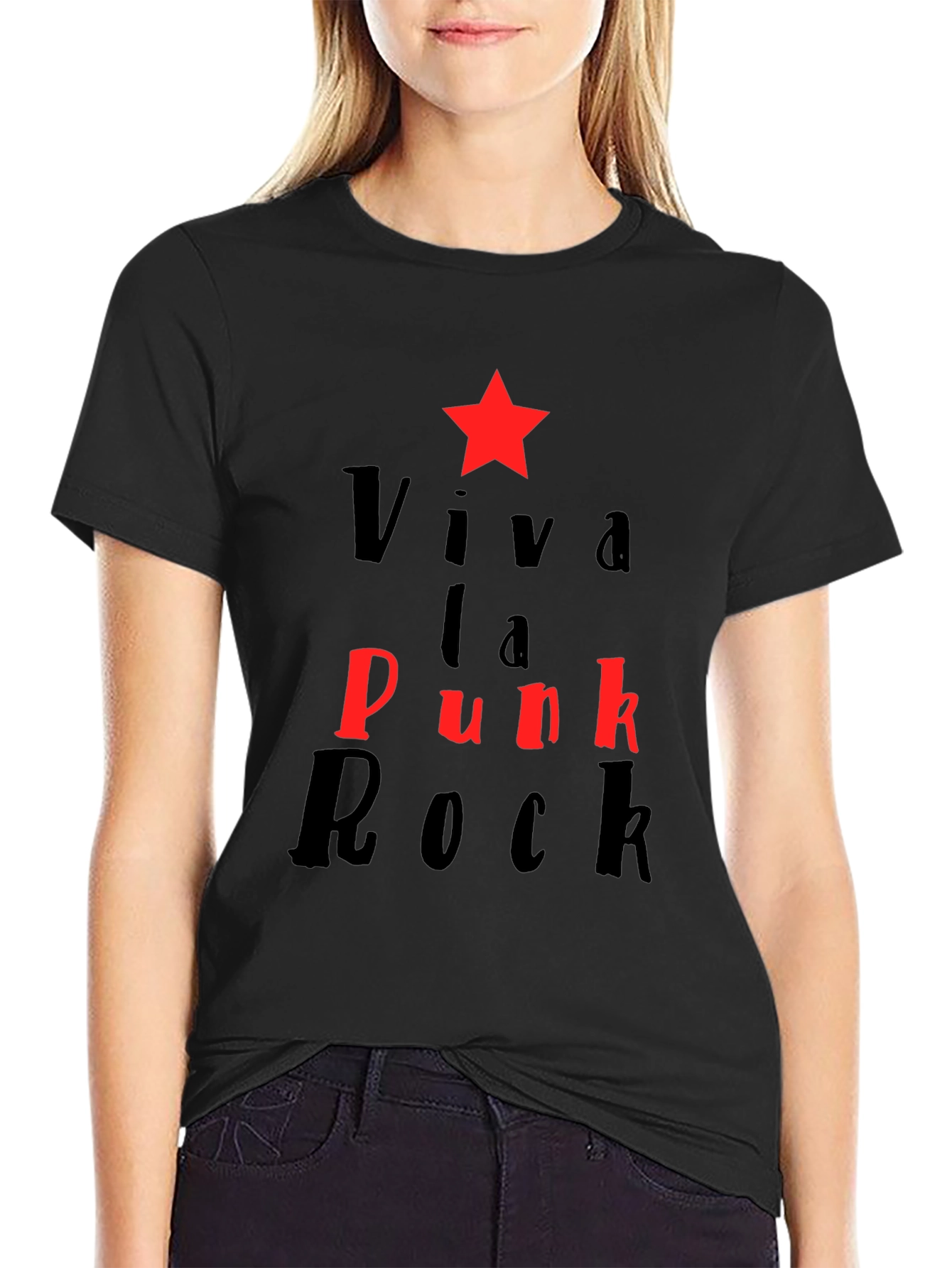 Viva La Punk Rock Graphic Tee - Stylish Black T-Shirt