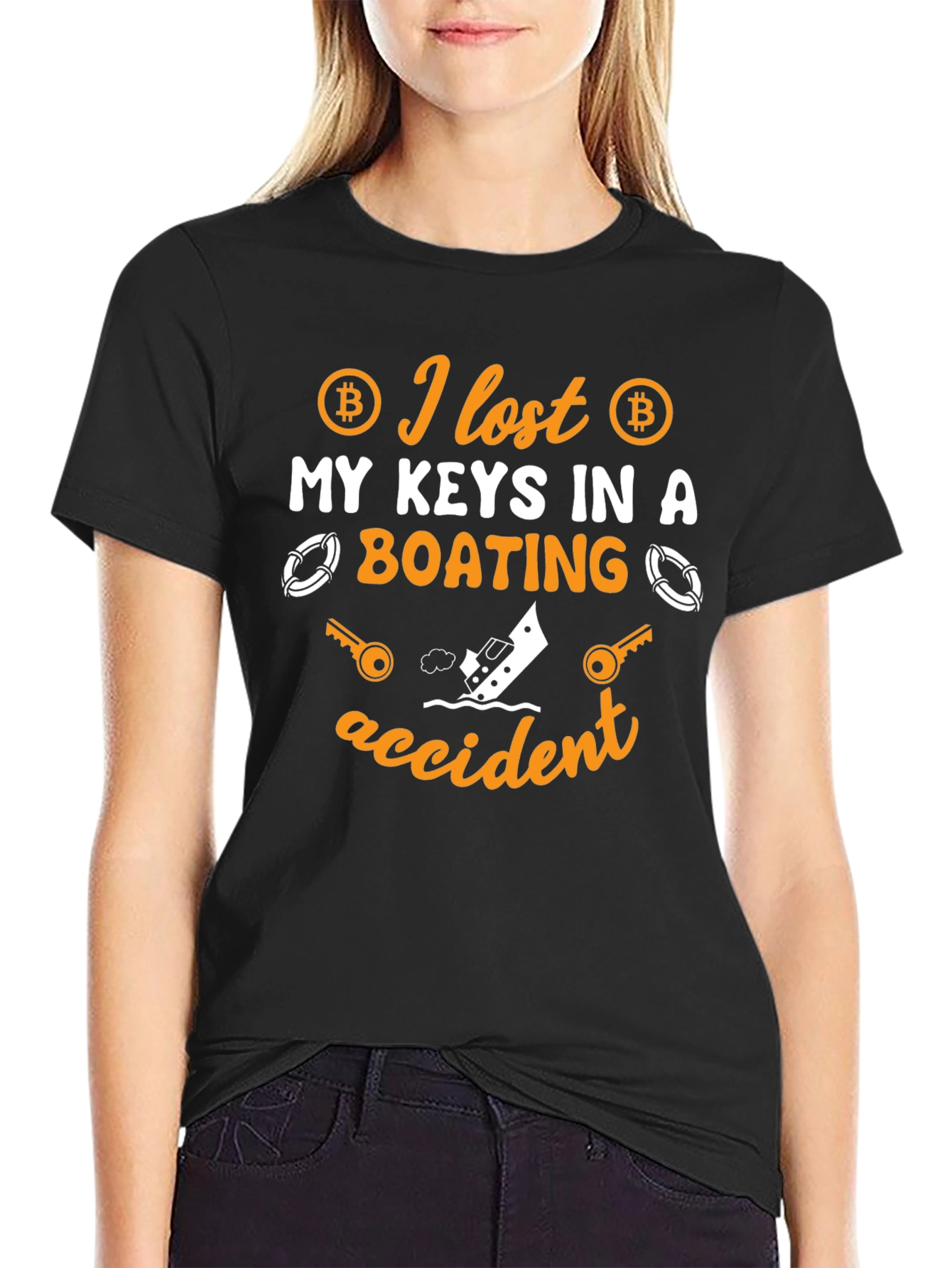 Bitcoin Keys Lost Boating Accident T-Shirt