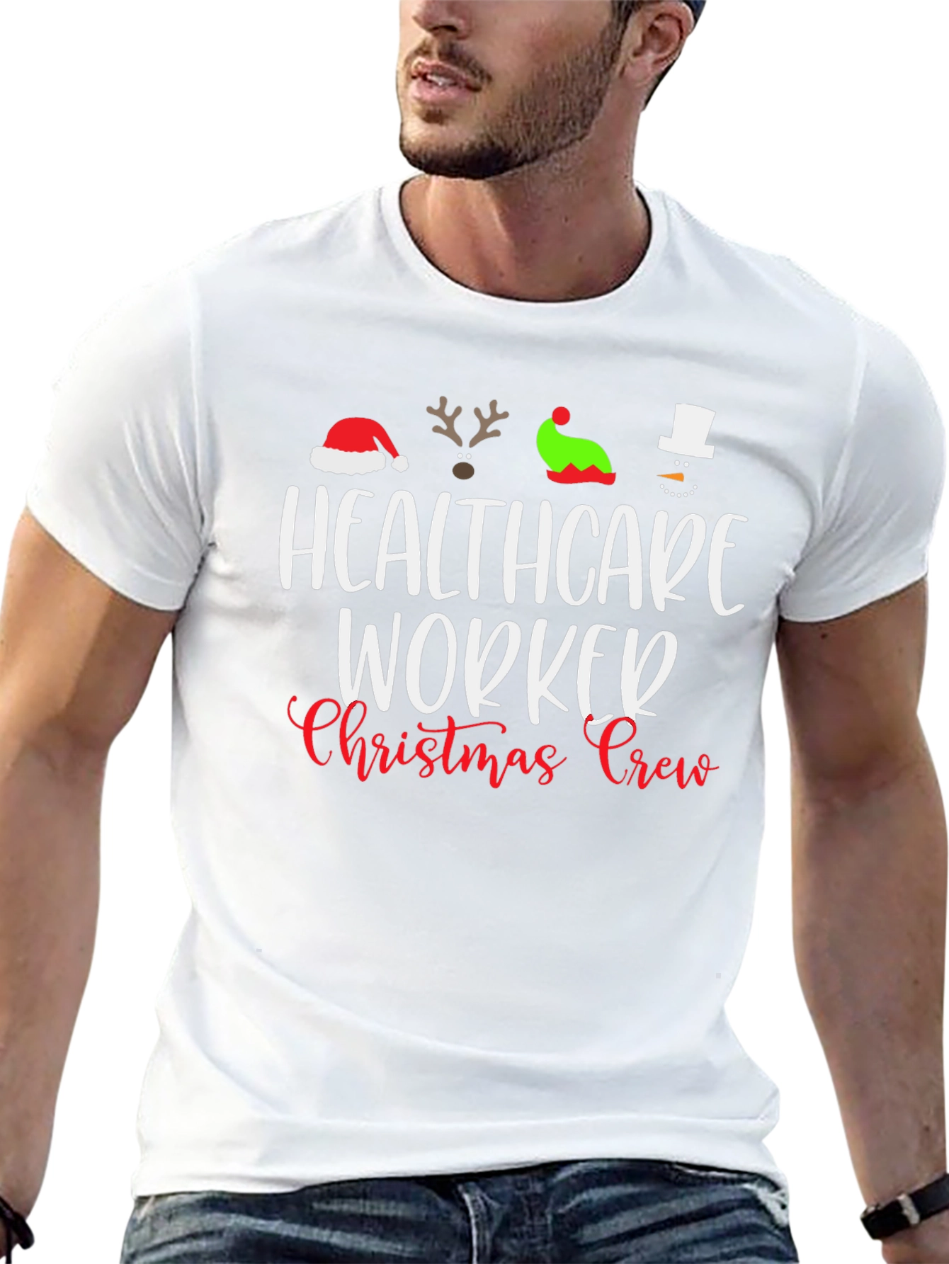 Healthcare Worker Christmas Crew T-Shirt