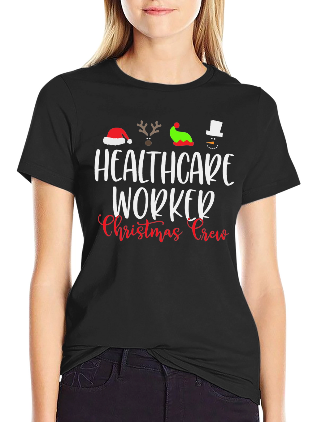 Healthcare Worker Christmas Crew T-Shirt