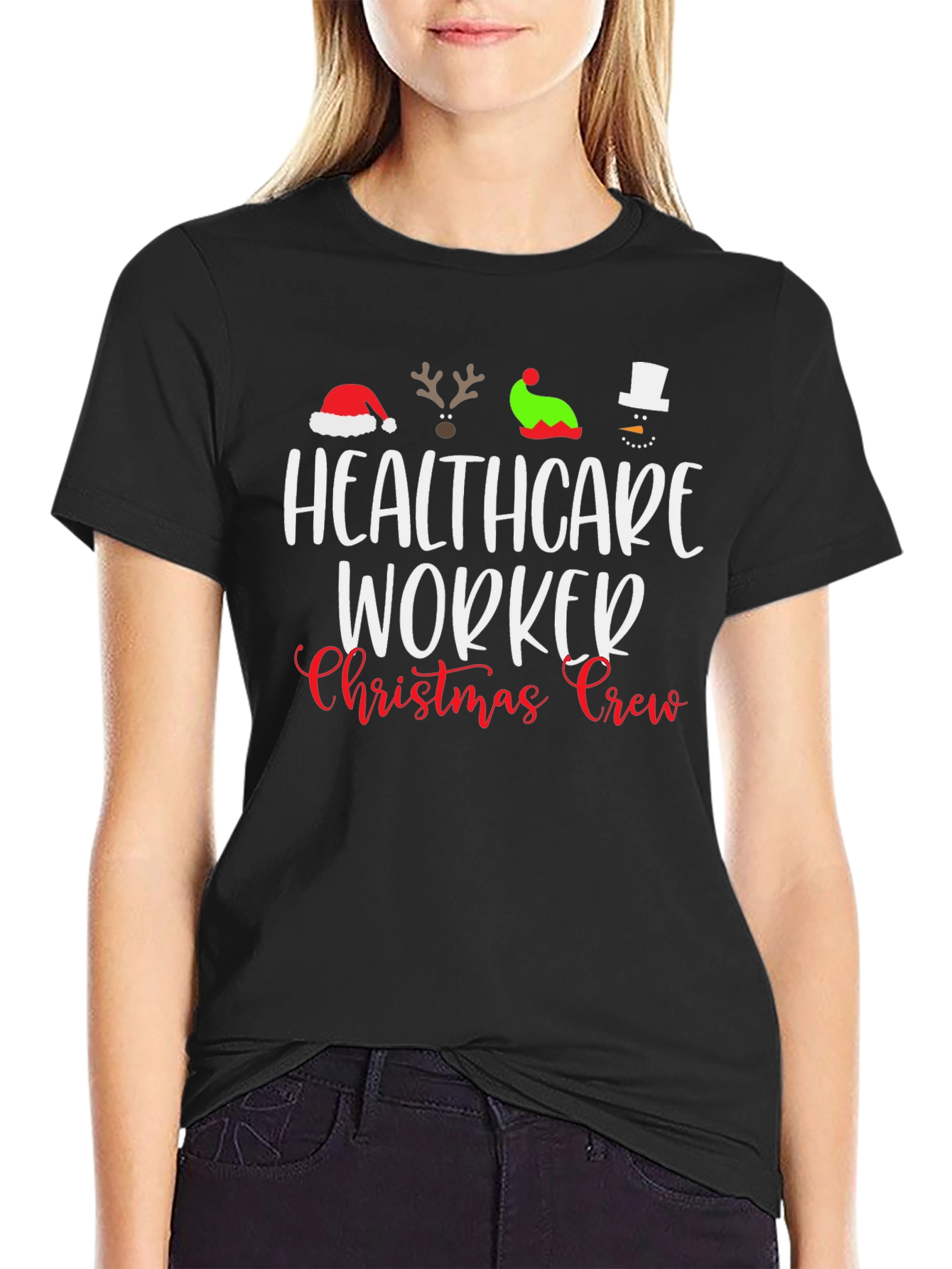 Healthcare Worker Christmas Crew T-Shirt