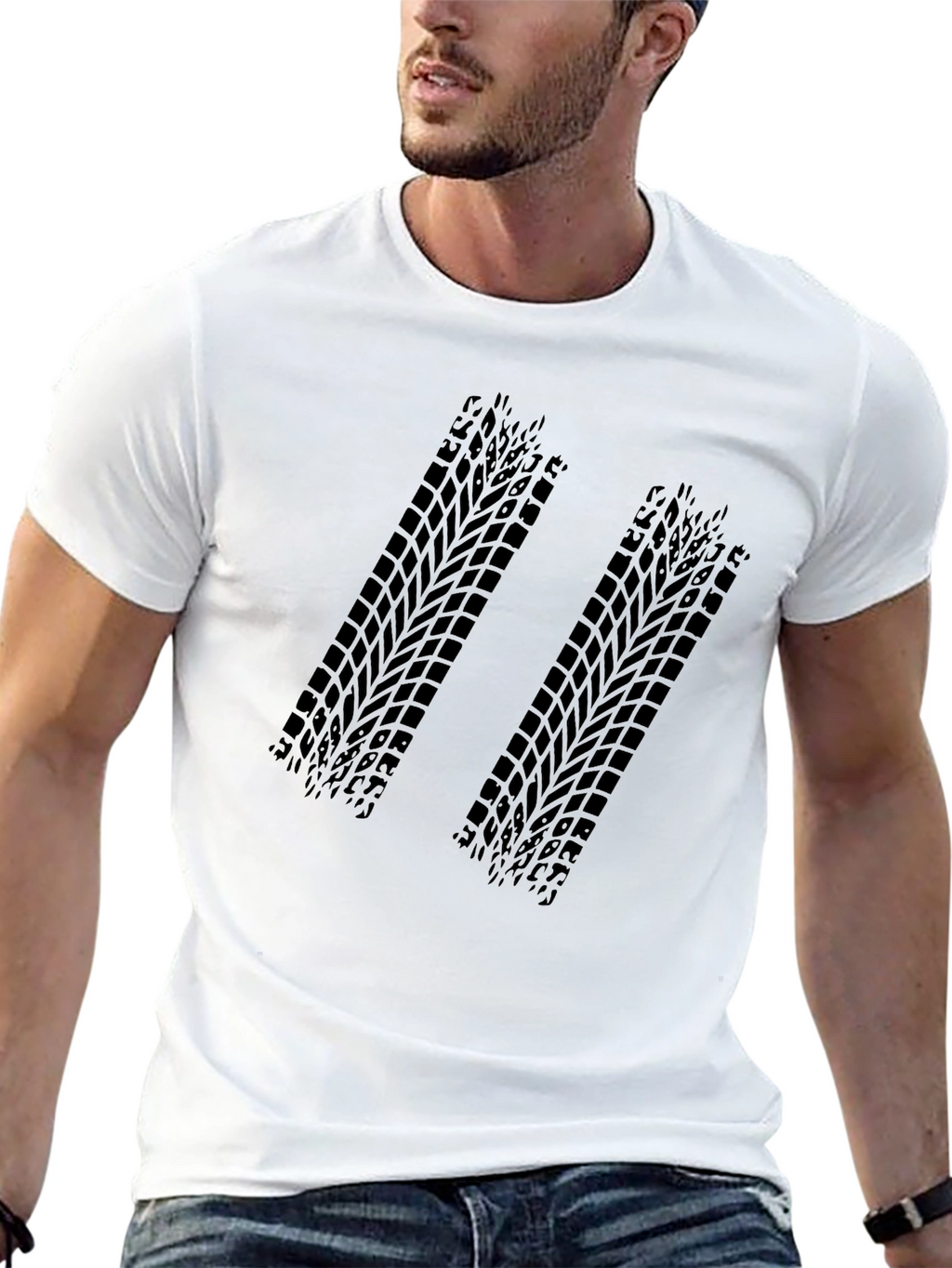 Black Tire Track Graphic Tee