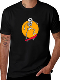 Skeleton Skateboarder Black Graphic Tee