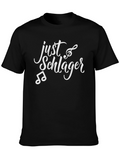 Just Schlager Black T-Shirt Music Note Design