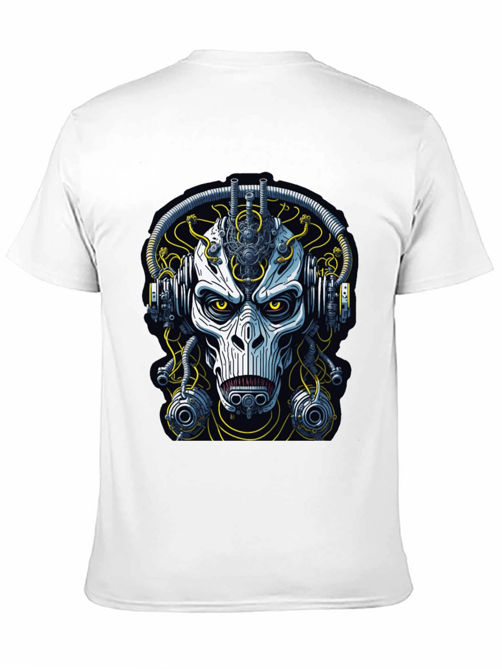 Cyberpunk Skull Graphic Tee - Mens Black T-Shirt