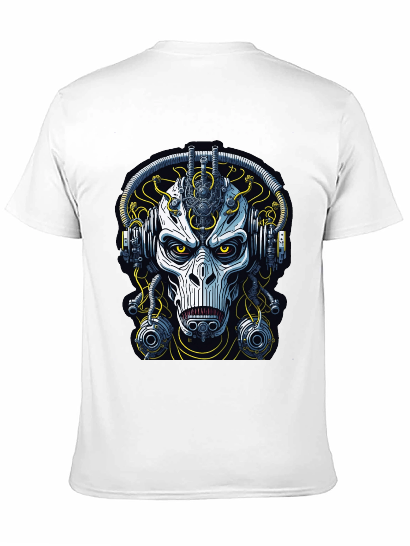Cyberpunk Skull Graphic Tee - Mens Black T-Shirt