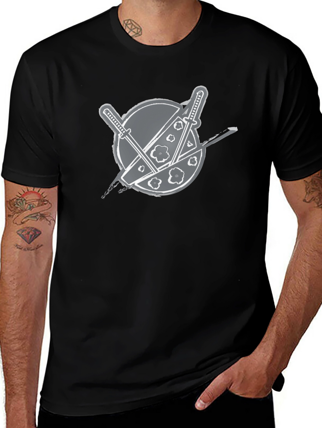 Samurai Swords T-Shirt - Casual Graphic Tee