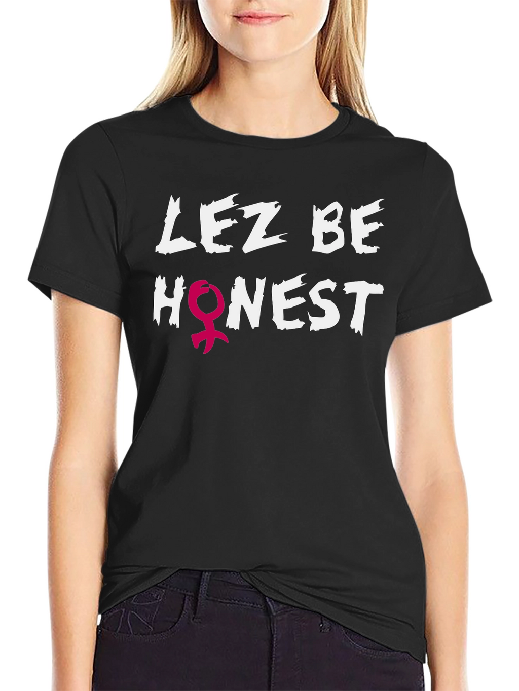 Lez Be Honest Graphic Tee - Black