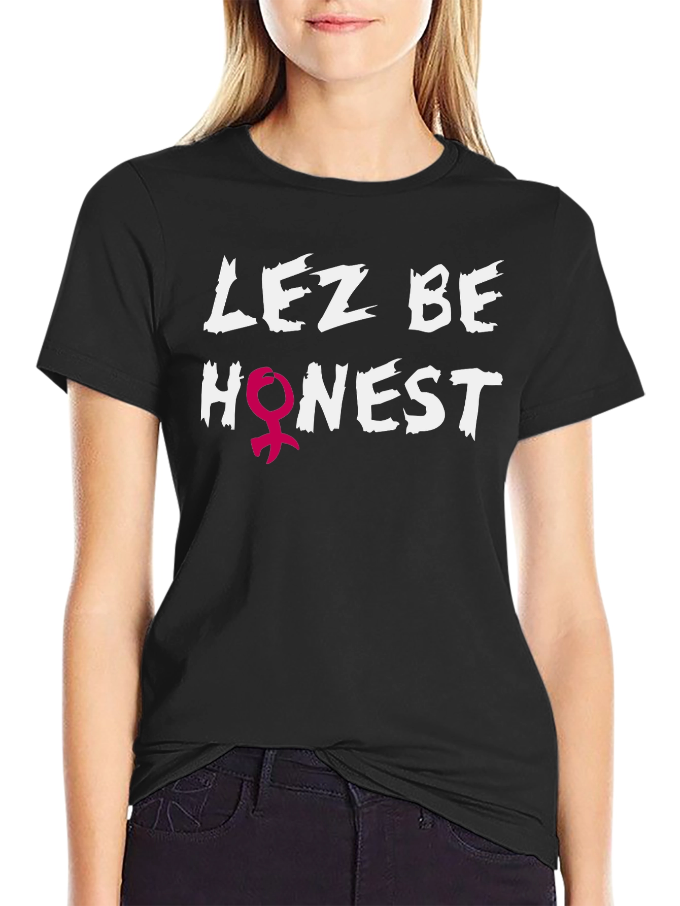 Lez Be Honest Graphic Tee - Black