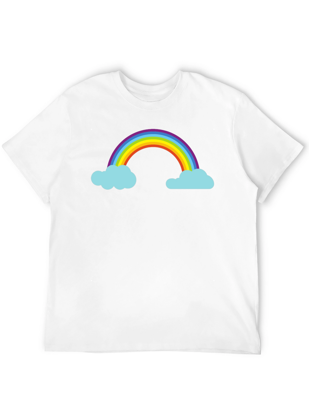 Rainbow and Cloud Graphic Black T-Shirt