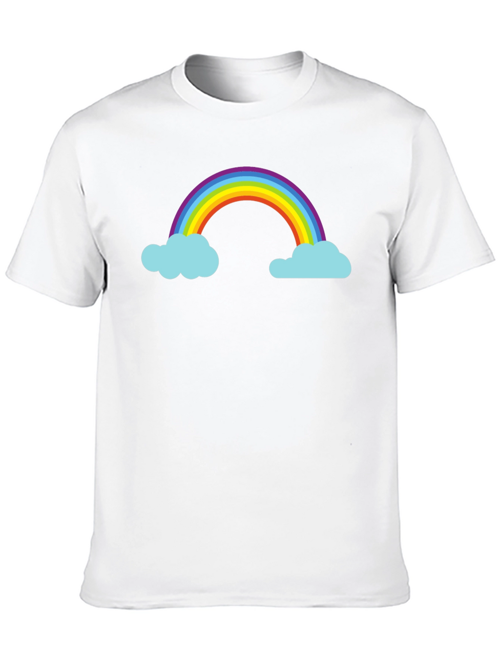 Rainbow and Cloud Graphic Black T-Shirt