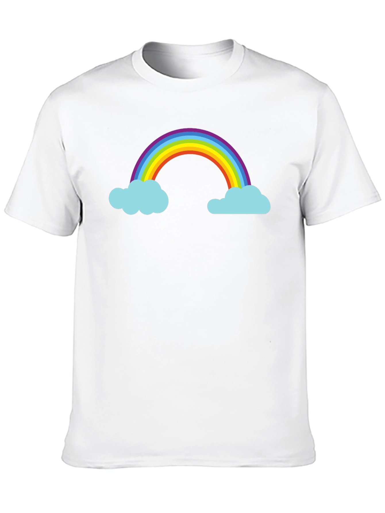 Rainbow and Cloud Graphic Black T-Shirt