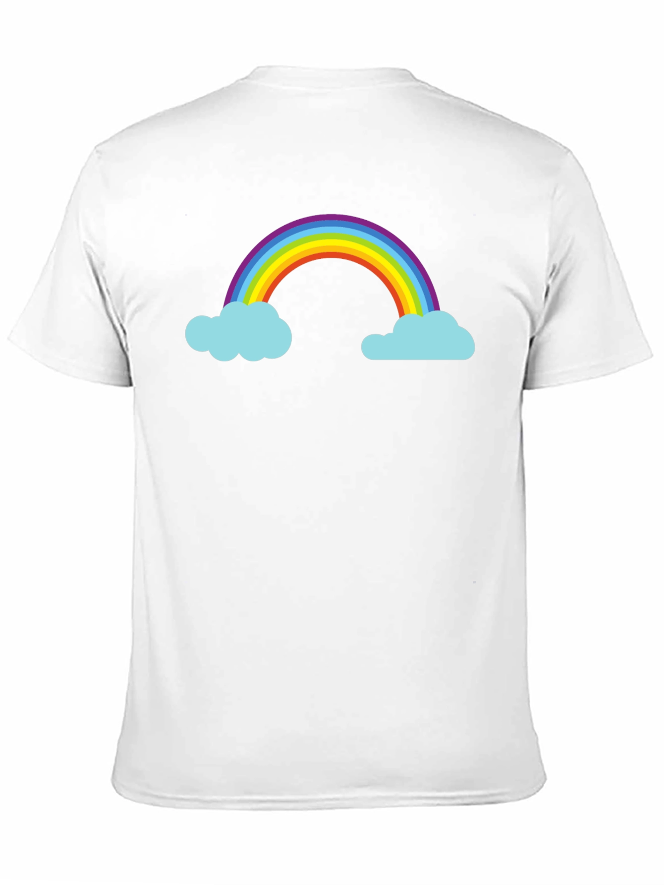 Rainbow and Cloud Graphic Black T-Shirt