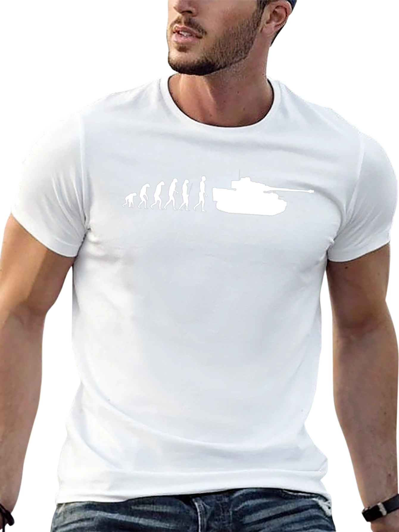 Evolution to Tank T-Shirt - Funny Military Tee