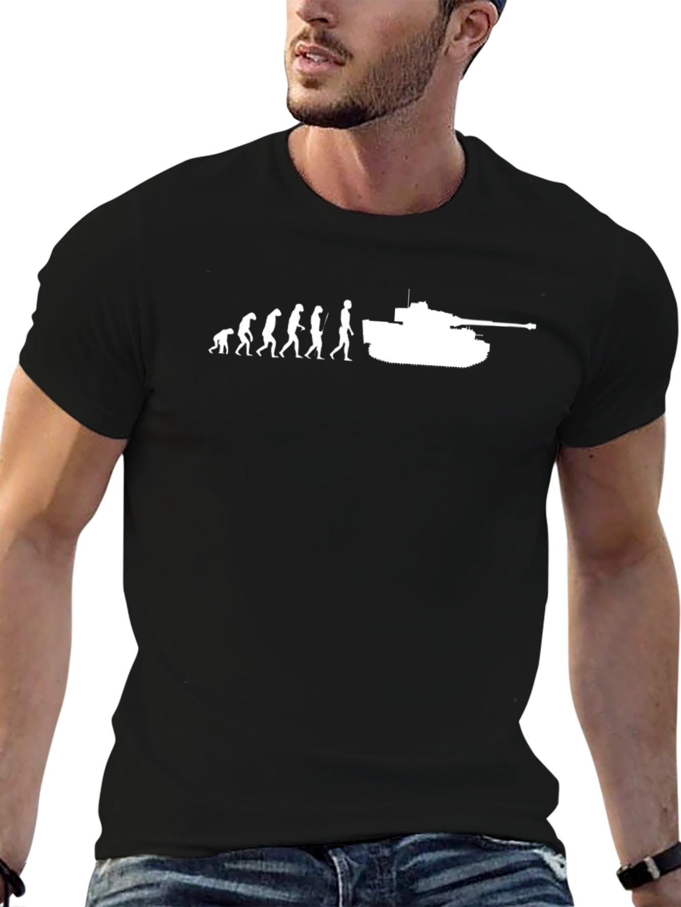 Evolution to Tank T-Shirt - Funny Military Tee