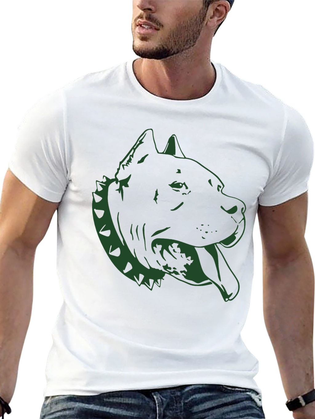 Pitbull Dog Graphic Tee - Black