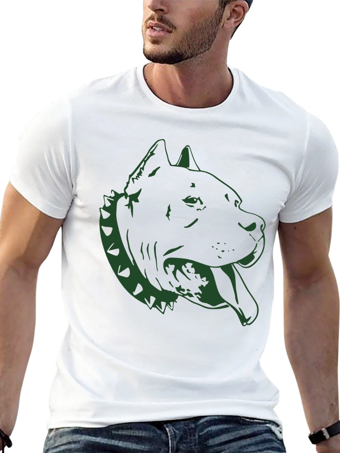 Pitbull Dog Graphic Tee - Black