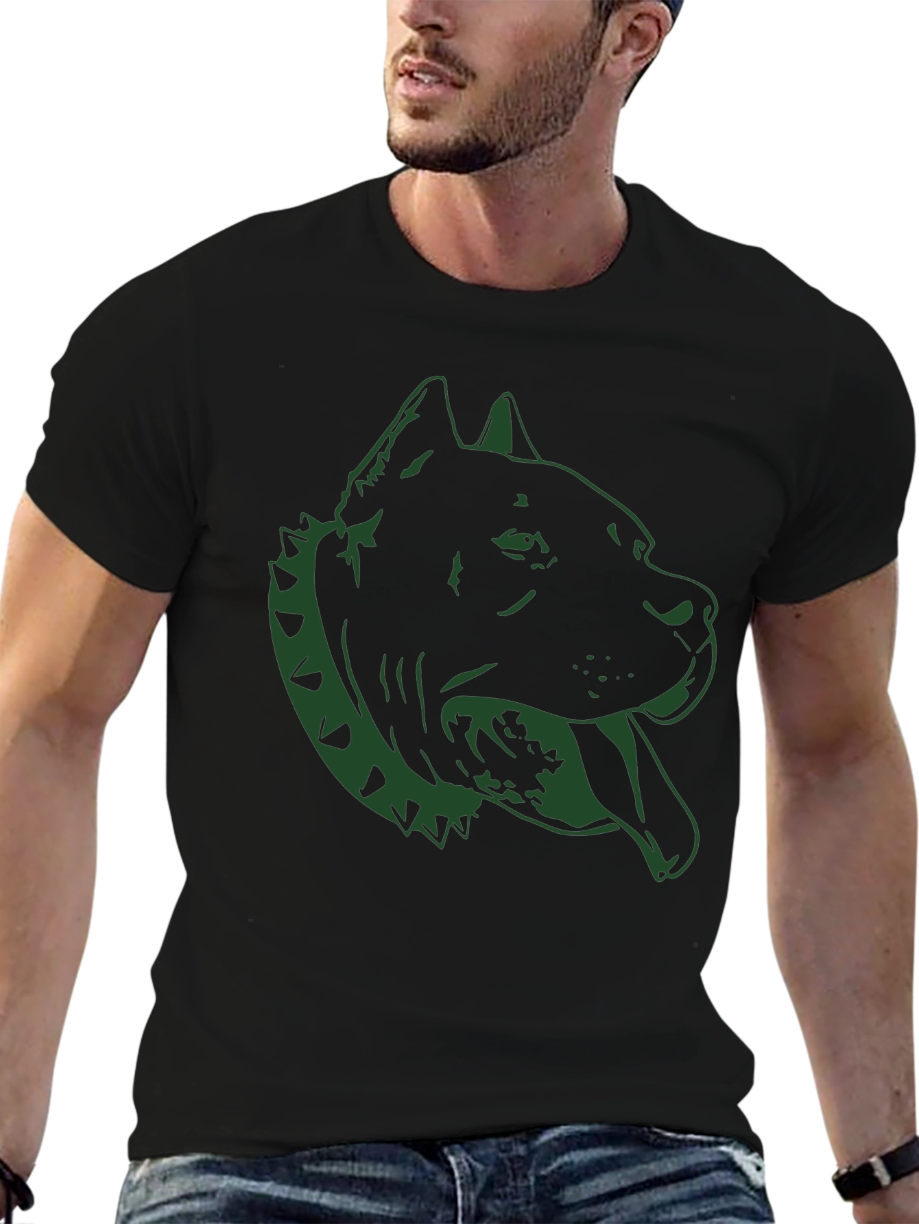Pitbull Dog Graphic Tee - Black