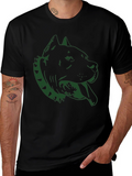 Pitbull Dog Graphic Tee - Black
