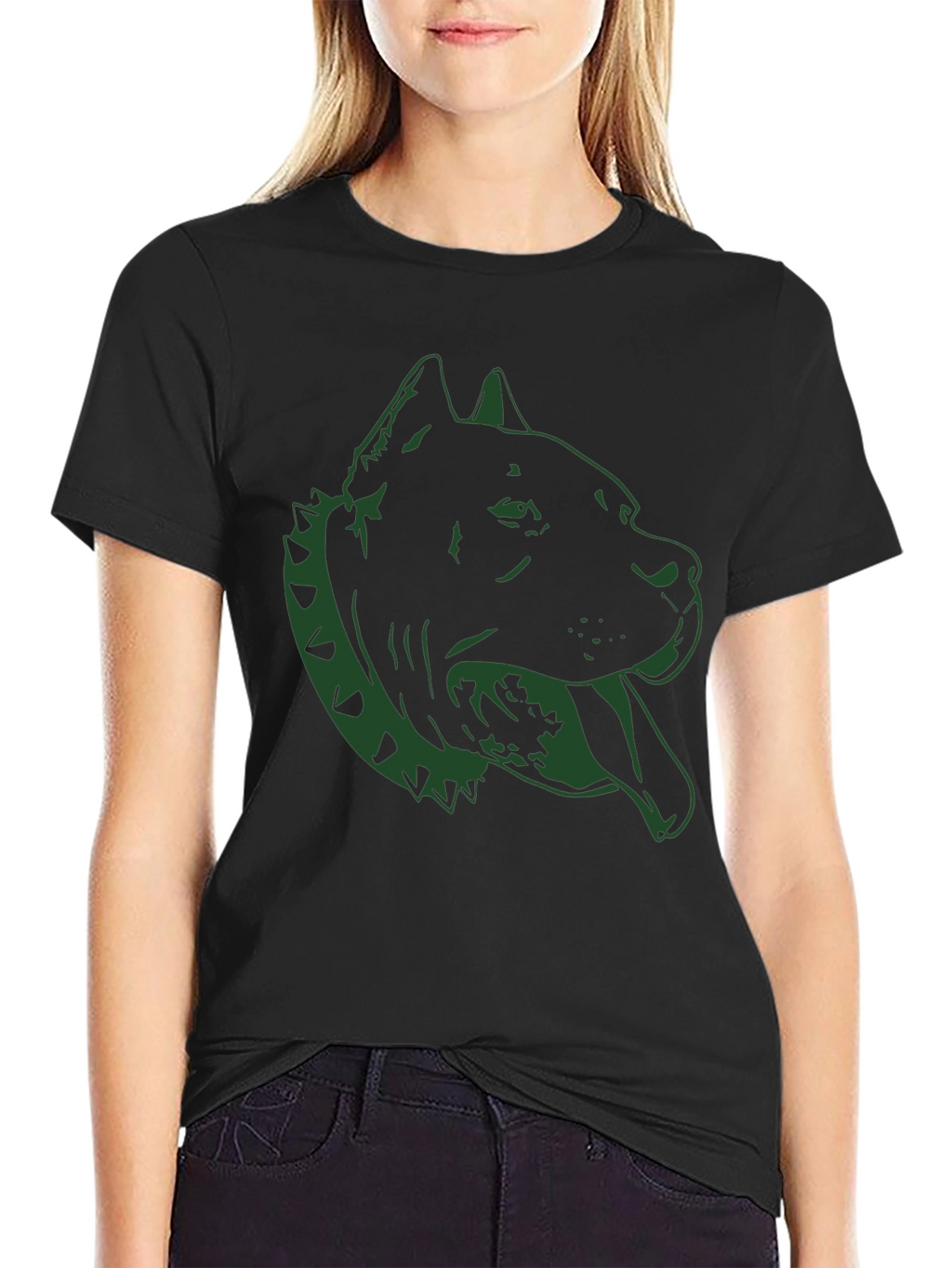 Pitbull Dog Graphic Tee - Black