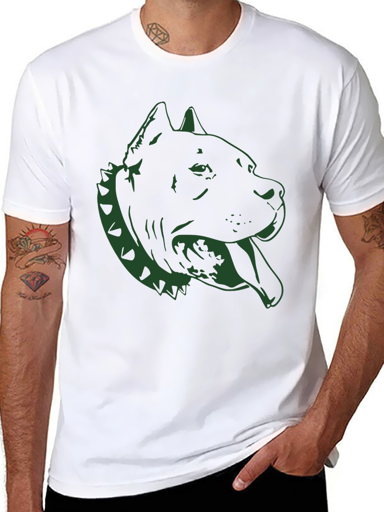 Pitbull Dog Graphic Tee - Black