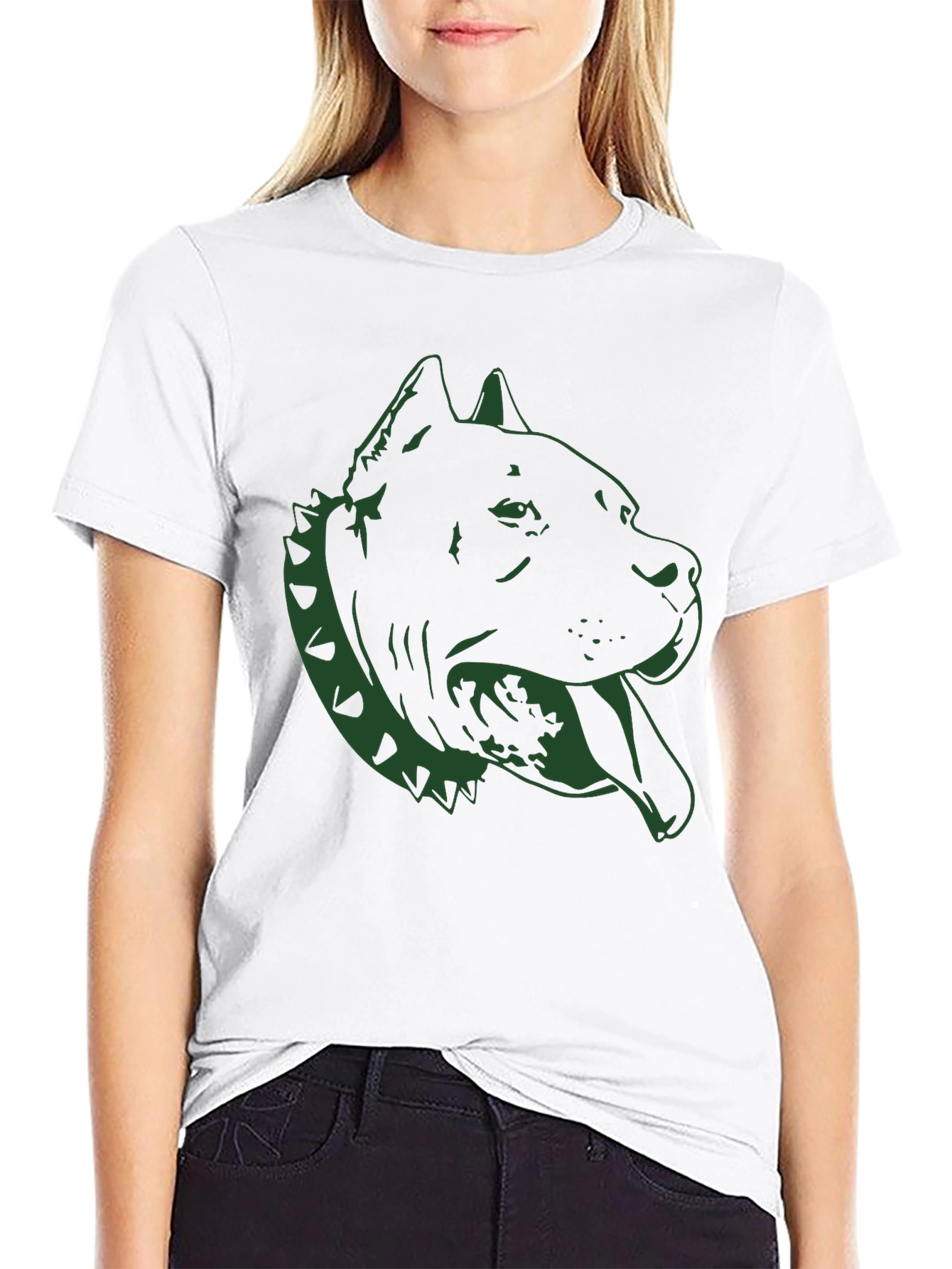 Pitbull Dog Graphic Tee - Black