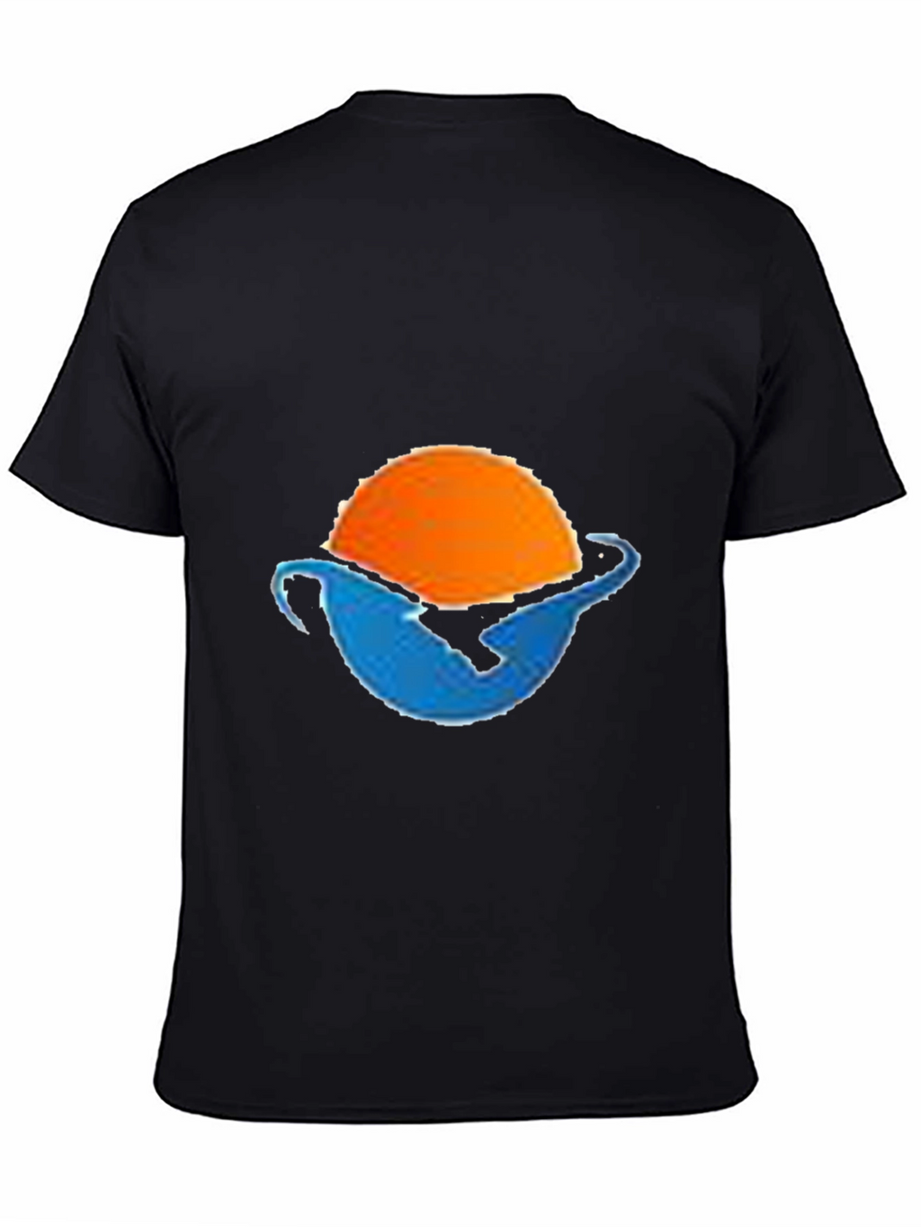 Sunset Wave Graphic Tee - Black Cotton Blend