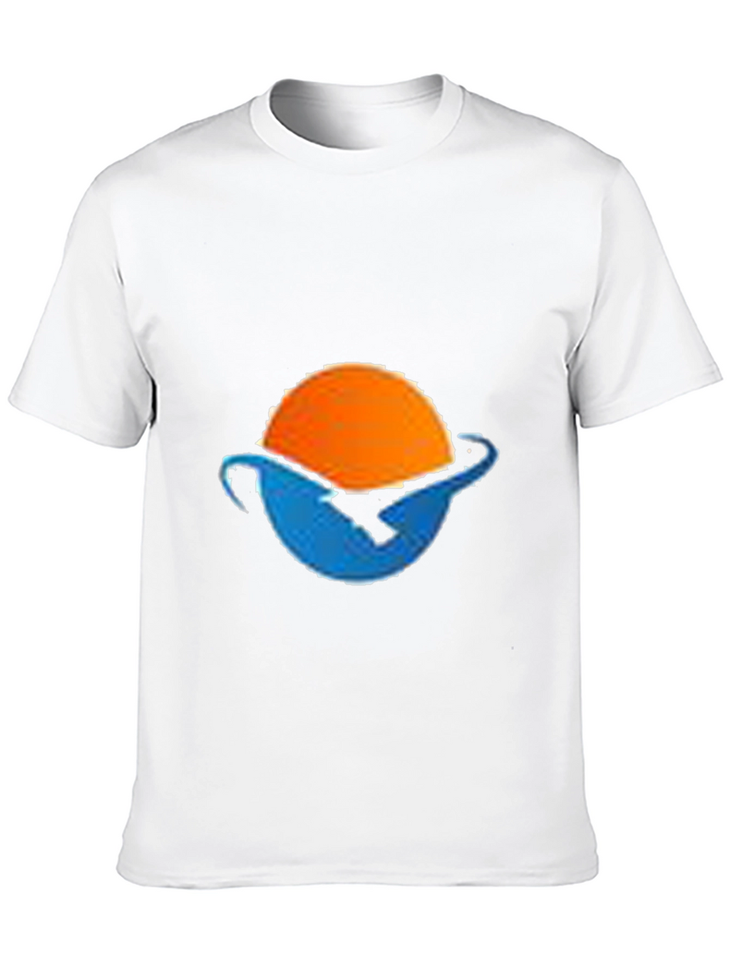 Sunset Wave Graphic Tee - Black Cotton Blend