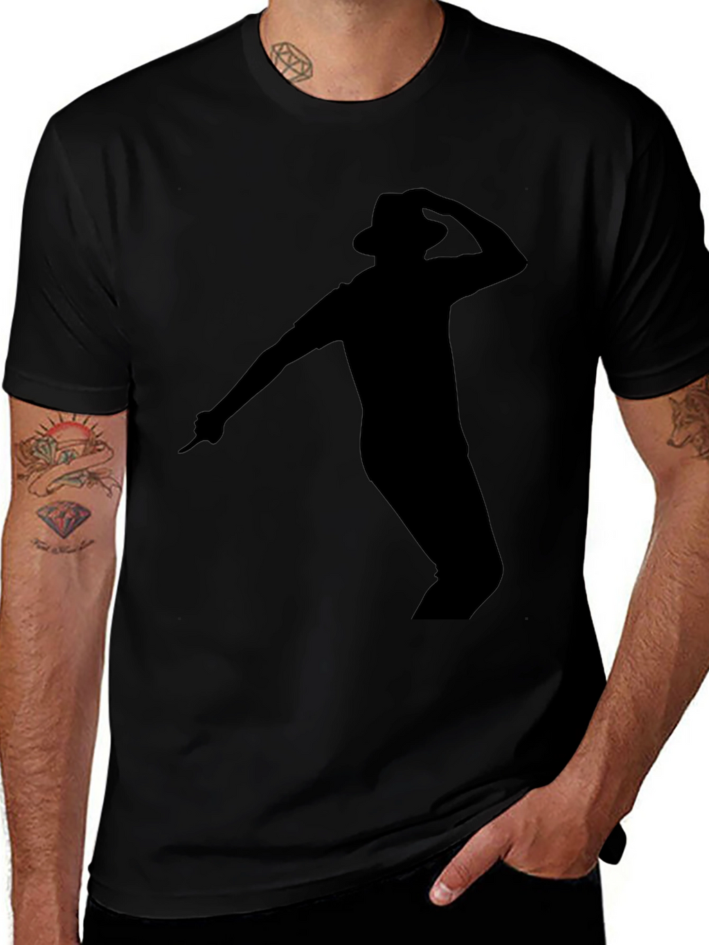 Black Michael Jackson Silhouette T-Shirt